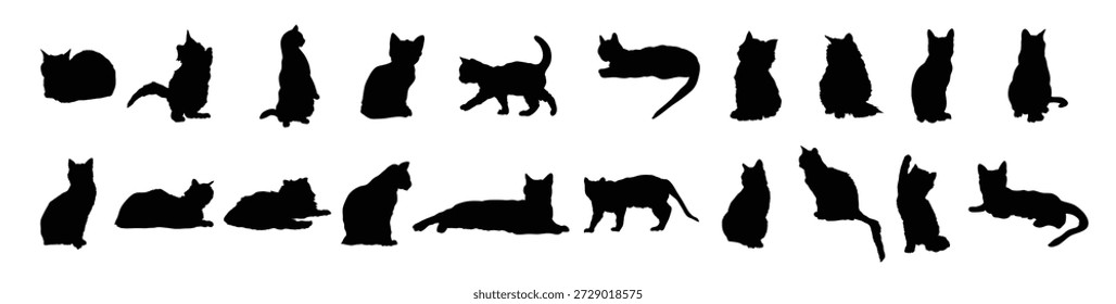coleção de vetor de silhueta de gatos para composições de arte