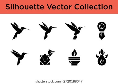 Colección de Vector de la silueta aislada en el fondo blanco