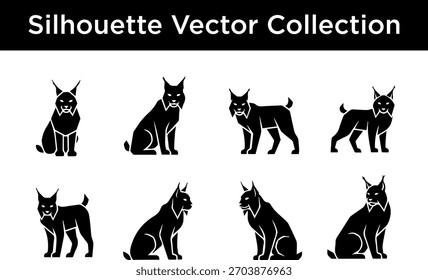 Silhouette Vector Collection of Lynx Animals