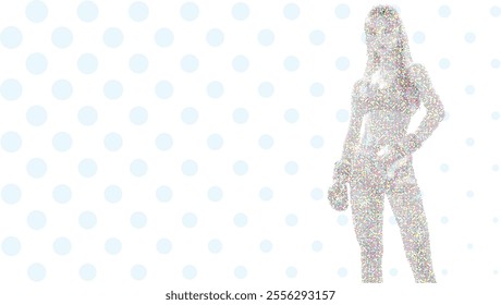 A silhouette vector from colorful dots of a boxer athlete exercise routine