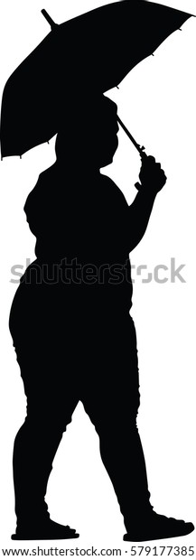 Download Silhouette Vector Cute Fat Woman Holding Stock Vector ...