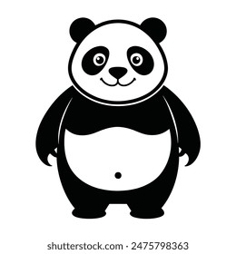 Silhouette Vector Cute Panda illustration 