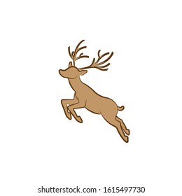 Silhouette vector deer isolated white background