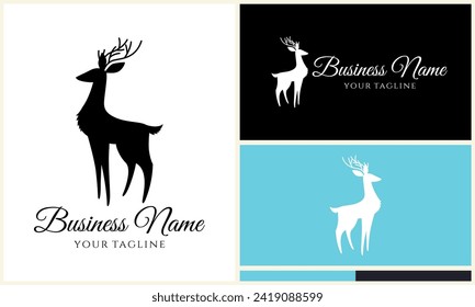 silhouette vector deer logo template