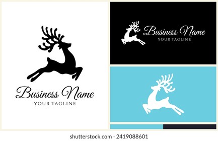 silhouette vector deer logo template