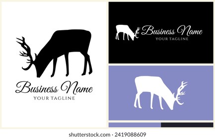 plantilla de logotipo de deer vector de silueta