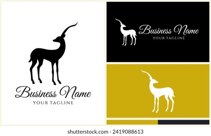 silhouette vector deer logo template