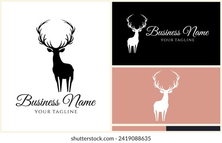 silhouette vector deer logo template