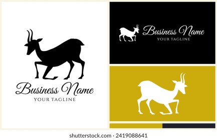 silhouette vector deer logo template