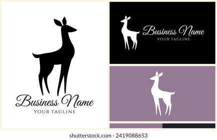 silhouette vector deer logo template