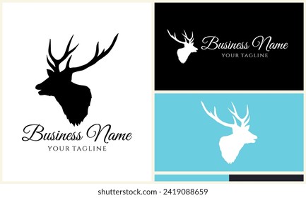 plantilla de logotipo de deer vector de silueta