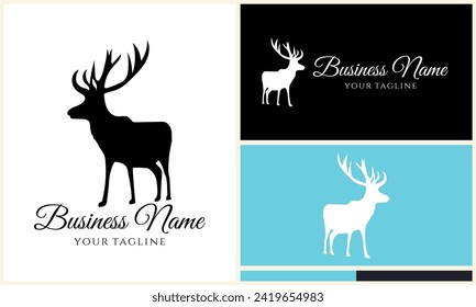 silhouette vector deer logo template