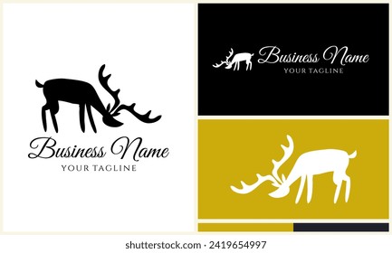 silhouette vector deer logo template