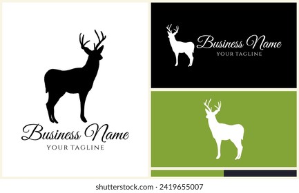plantilla de logotipo de deer vector de silueta