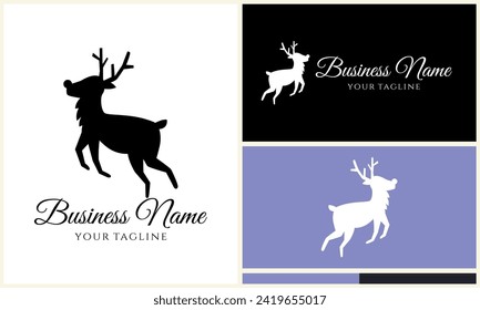 plantilla de logotipo de deer vector de silueta
