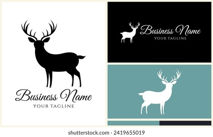 silhouette vector deer logo template