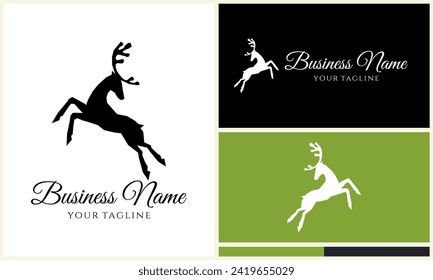 silhouette vector deer logo template
