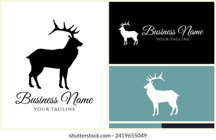 plantilla de logotipo de deer vector de silueta