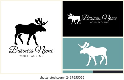 silhouette vector deer logo template