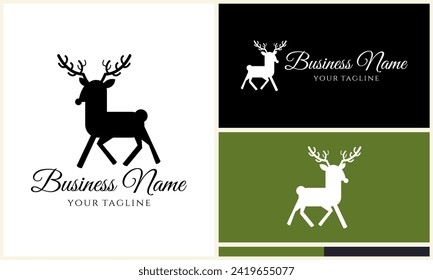 silhouette vector deer logo template