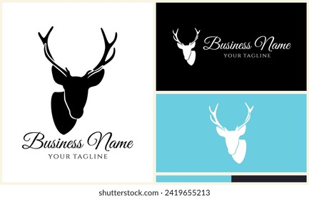 silhouette vector deer logo template
