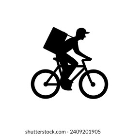 silhouette vector delivery service bicycles