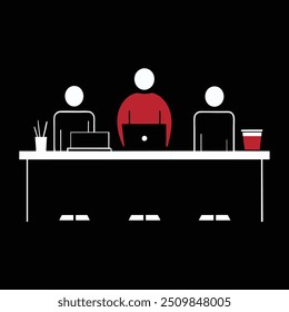 silhouette vector design Computer desk