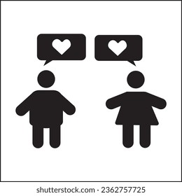 silhouette vector design illustration of two people of the opposite sex loving each other. Suitable for icons, logos, posters, websites, t-shirt designs, stickers, concepts, advertisements.