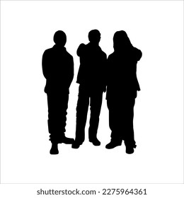  silhouette vector design of a man standing in a row