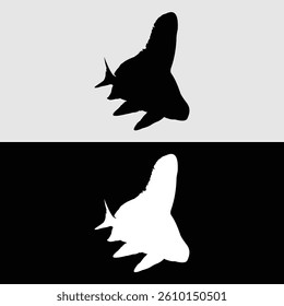 silhouette vector design of ornamental fish that are often kept
