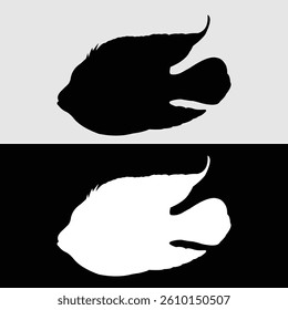 silhouette vector design of ornamental fish that are often kept