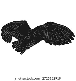 Diseño de Vector de silueta de un búho en vuelo