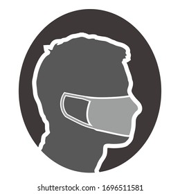 Silhouette vector design of people wearing masks