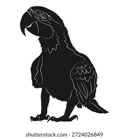 Diseño de Vector de silueta de un loro encaramado
