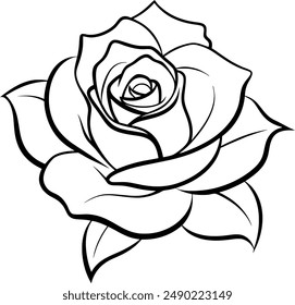Silhouette Vektorgrafik Design von Rosenblume