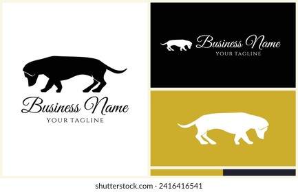 silhouette vector dog logo template