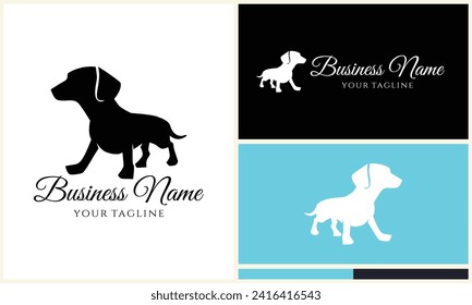 silhouette vector dog logo template