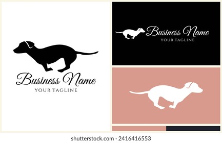 silhouette vector dog logo template