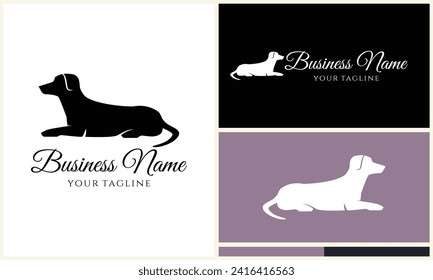 silhouette vector dog logo template