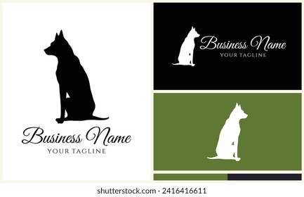 silhouette vector dog logo template