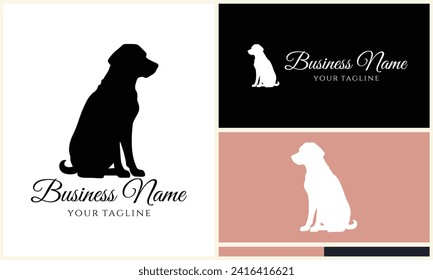silhouette vector dog logo template