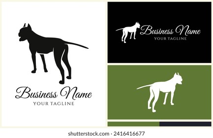 silhouette vector dog logo template