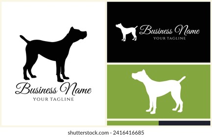 silhouette vector dog logo template