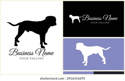 plantilla de logotipo de perro vector de silueta