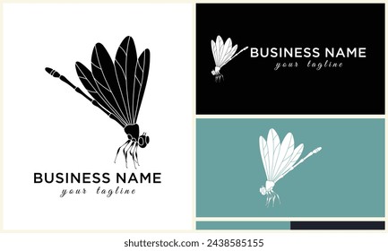Silhouette Vektor Libelle Logo Vorlage