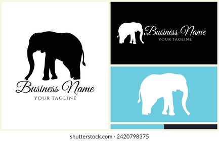 plantilla de logotipo de elefante vector silhouette