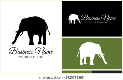 silhouette vector elephant logo template