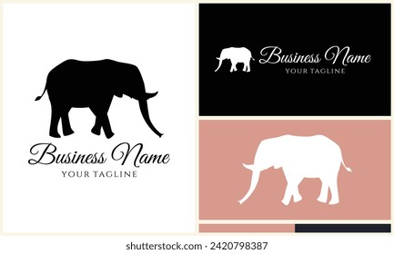plantilla de logotipo de elefante vector silhouette