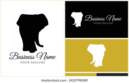 silhouette vector elephant logo template