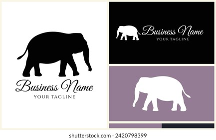 plantilla de logotipo de elefante vector silhouette